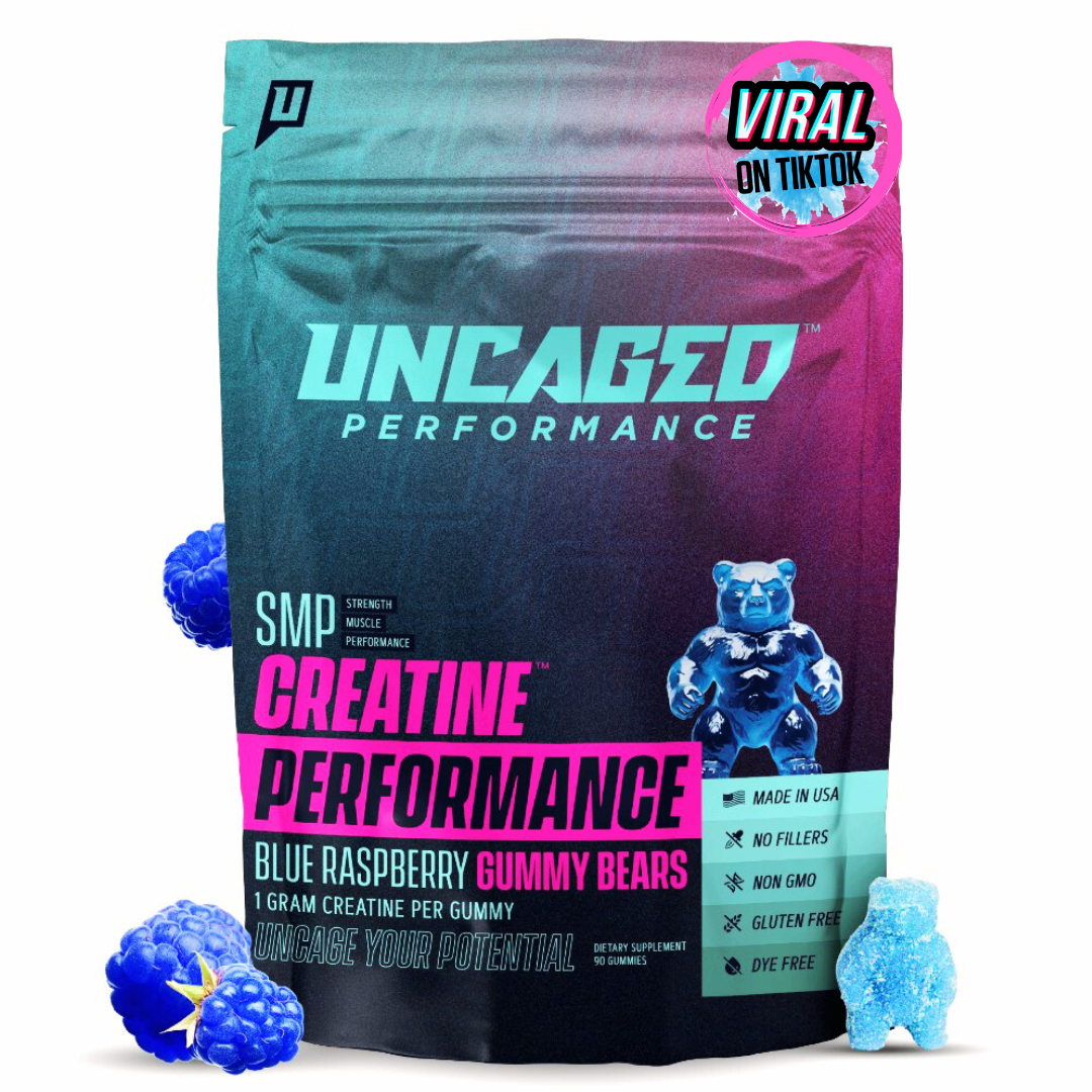 SMP Creatine Gummy Bears (Blue Raspberry) - Fast Absorbing for Men and Women