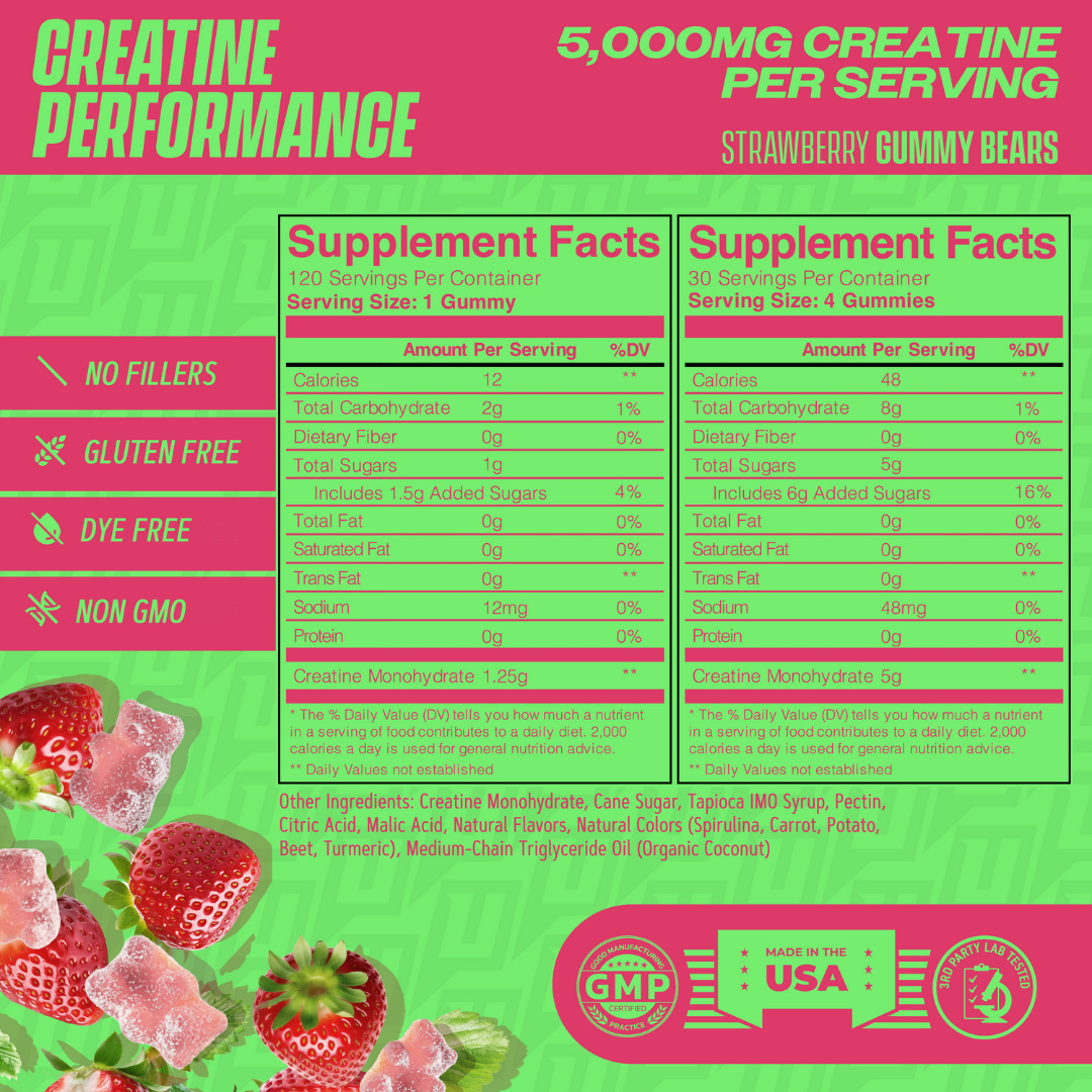 Creatine Performance Gummies Strawberry